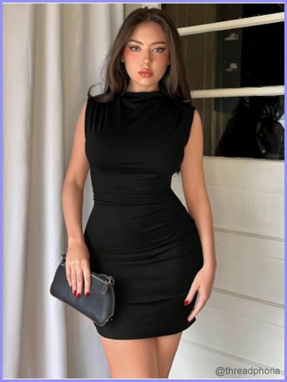 Women Ruched Bodycon Mini Dress Sleeveless Party Club Night Out - Picture 3 of 5